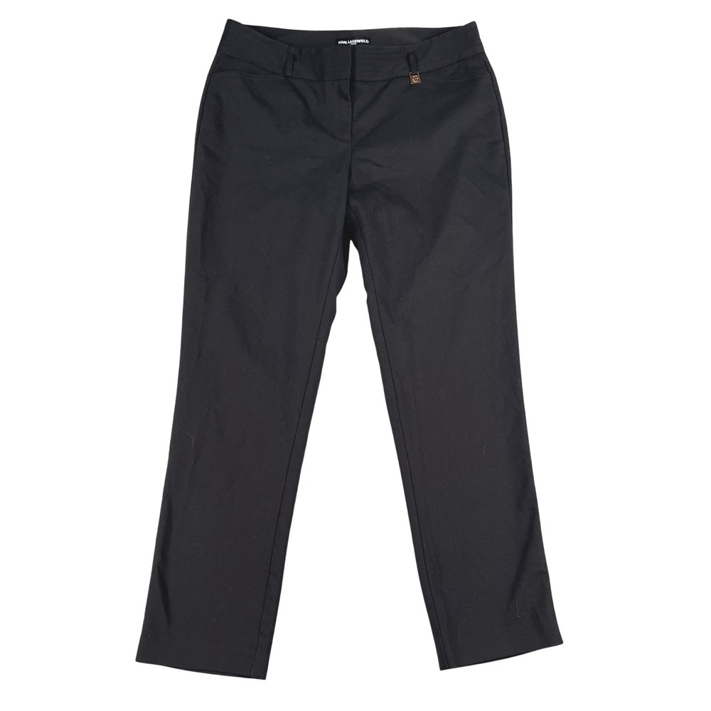 Karl‎ Lagerfeld Paris Womens Black Tapered Trousers Sz 6